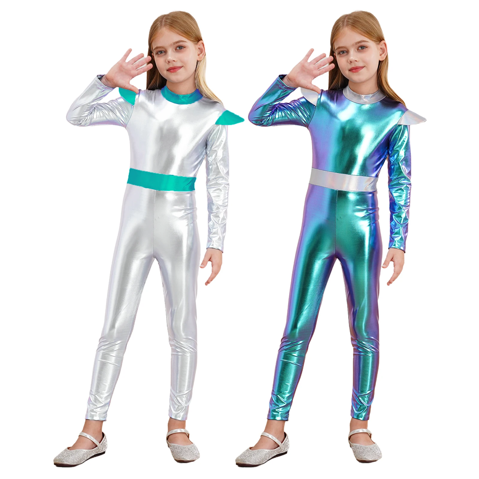 Cosplay Costume Kids Girls Alien Space Man Bodysuit