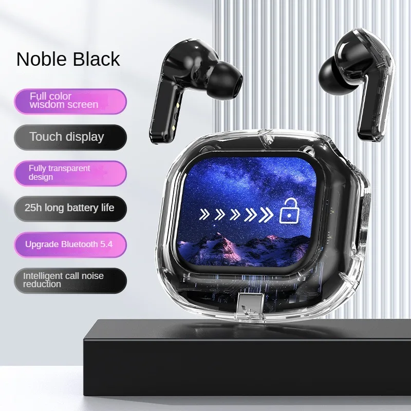 Écouteurs intra-auriculaires Air31 MAX Transparent Crystal TWS avec écran tactile LCD, version améliorée - AliExpress