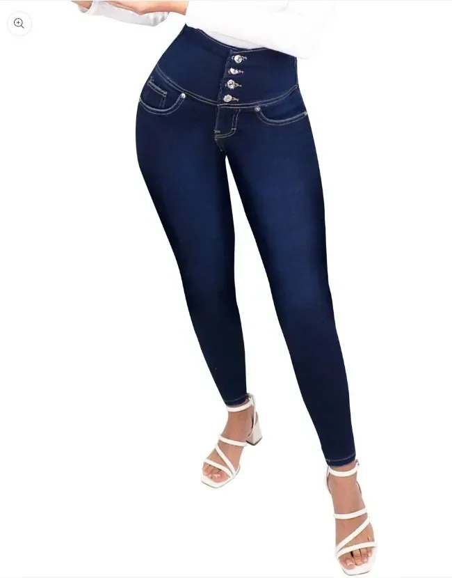 Fashion Thin Leg Elastic Jeans Women High Waist Skinny Denim Pants Oversize Trousers Shaping Butt Lift Jeans