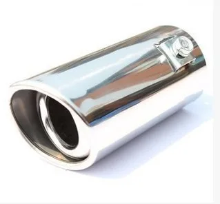 51mm Inlet Diameter Stainless Steel Slanting Round Exhaust Muffler Pipe Modified Tail Throat A2X Exhaust Muffler Cover Car Exhaust Pipe