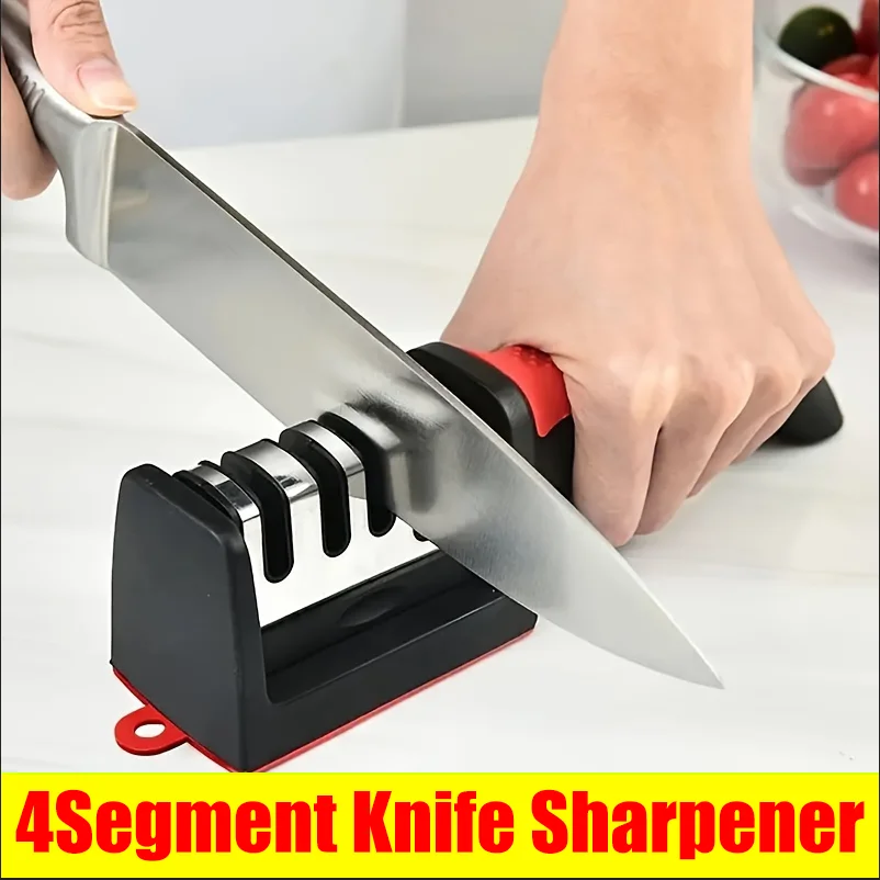 Kitchen 4 Segment Knife Sharpener Household Port Multi-Functional Hand-Held Three-Purpose Non-slip Design Quick Sharpening Stone knife sharpener kitchen knife sharpener knife sharpening stone