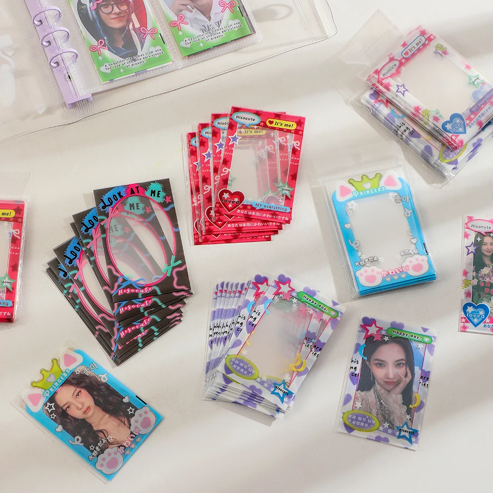 20/40pcs Kawaii Print Photocard Frame For 3inch Cards Double Print Idol Cards Protect Sleeves 5
