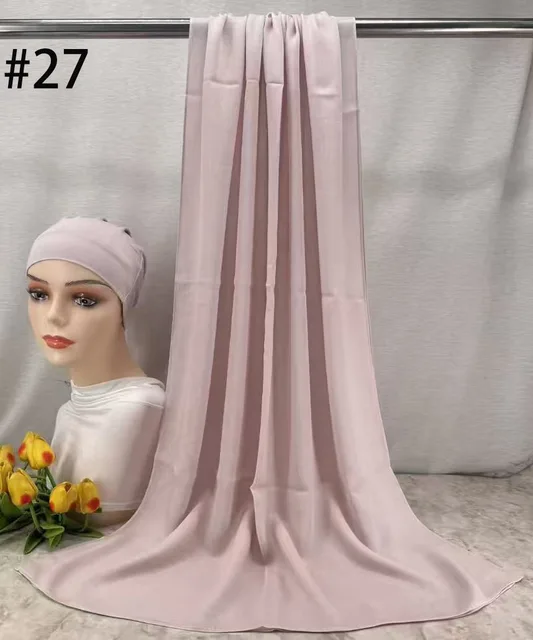 Mini Hijab Modal avec sous-bonnet – Ensemble Basique Extensible, Foulard Fin et Respirant, Protection Solaire, Voile 165*50cm