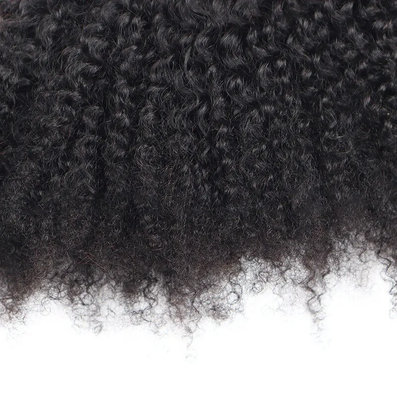 Afro Kinky Curly 13x4 Lace Frontal Human Hair Transparent Lace Frontal Brazilian Virgin Hair High Quality Soft and Silky