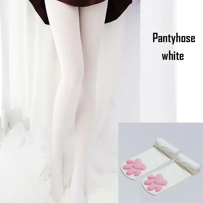 Plush Cat Claw Thigh High Silk Stockings - Elegant Lolita-Inspired Fashion Accessory