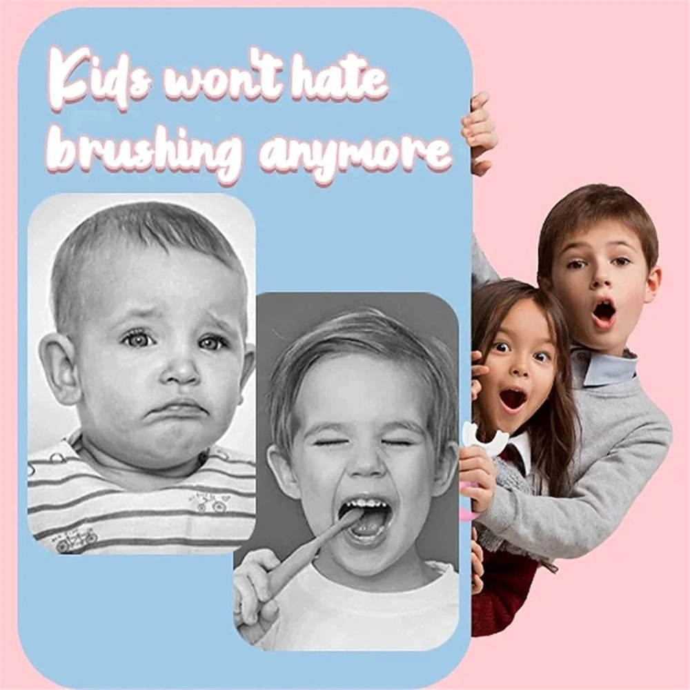

2022 Kids Toothbrush U-Shape 360 Degree Infant Teether Baby Toothbrush Children Silicone Brush For Toddlers Oral Care Cleaning