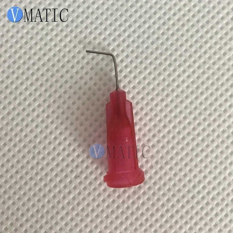 100Pcs 25G Red 0.5'' Tubing 90 Degree Bent Dispenser Glue Needle 1/2 Inch