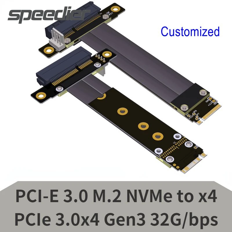 Лидер продаж, PCI-E 3,0 4x PCIe x4 удлинитель для M2 M.2 NVMe M-Key, карта расширения, удлинитель, шнур Gen3.0, высокоскоростной 32 Гбит/с кабелем питания Sata