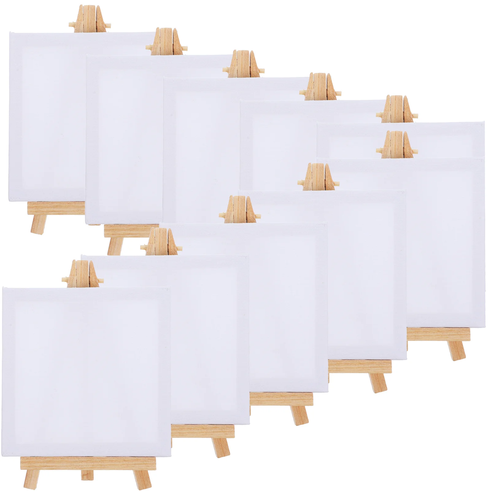 

10 Sets Display Stand Mini Frame Child Tripod Tabletop Easels for Painting Wood Miniature Holder