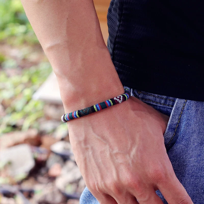 Bohemian Magnetic Clasp Cord Bracelet - Ethnic Friendship Jewelry