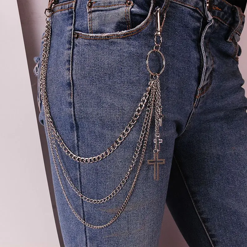 Metal Pants Accessory, Punk Chain Men Pants, Metal Waist Keychain