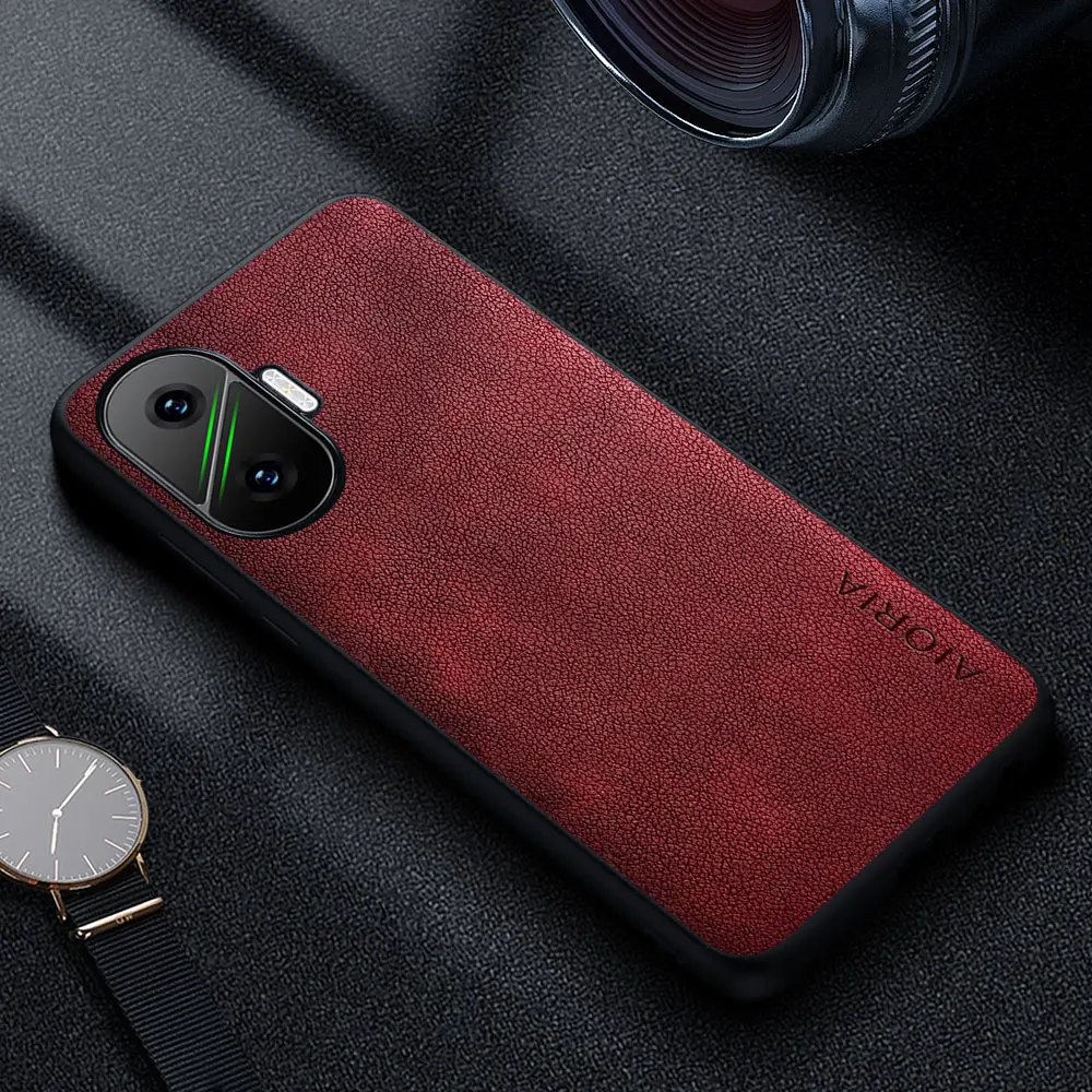 Premium Luxury Leather Phone Case - Retro Business Style Solid Color Cover