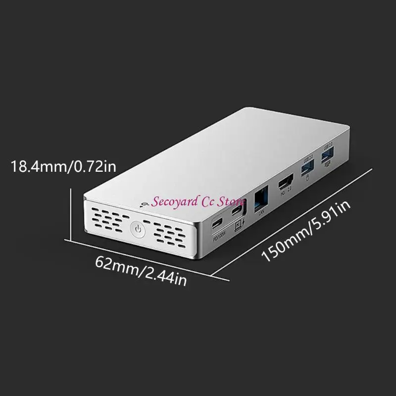 N3UC 이더넷 HDTV 및 100W 고속 충전 기능을 갖춘 전문 USB C 확장 허브