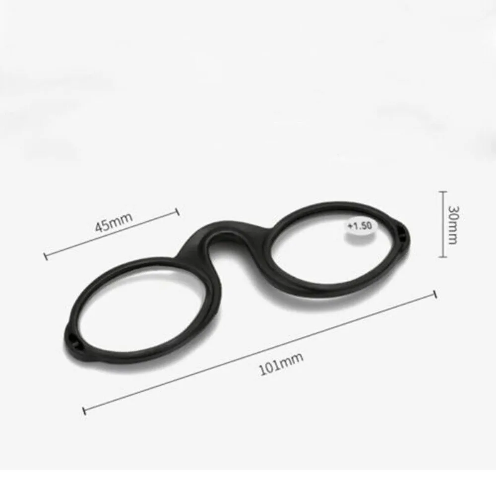 Nose Clip Mini Reading Glasses With Case Unisex Readers Glasses Prescription Glasses Without Frame Pince-nez Glasses +1.5~+3.0