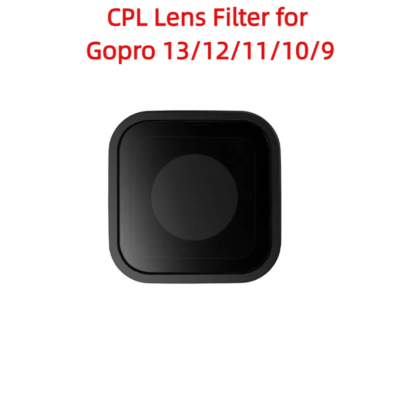 Vue de face du filtre CPL pour GoPro Hero 13 12 11 10 9, avec revêtement anti-reflet visible.