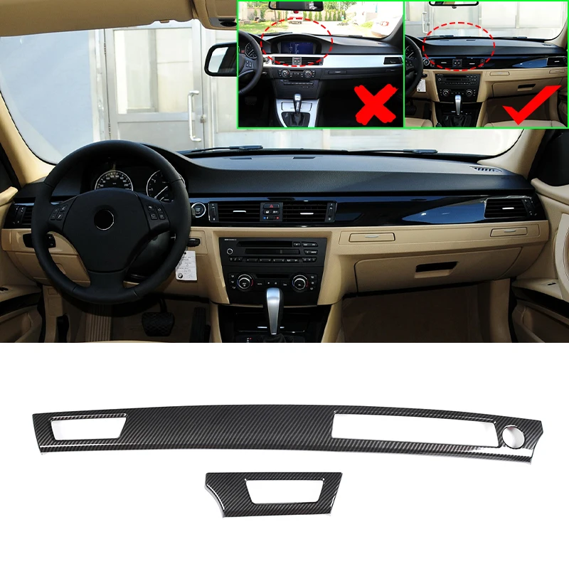 Real Premium Carbon Fiber Car Dashboard AC Air Conditioner Vent Outlet  Cover Interior Trim Compatible with BMW E90 E92 E93 325i 328i 330i 335i  2006