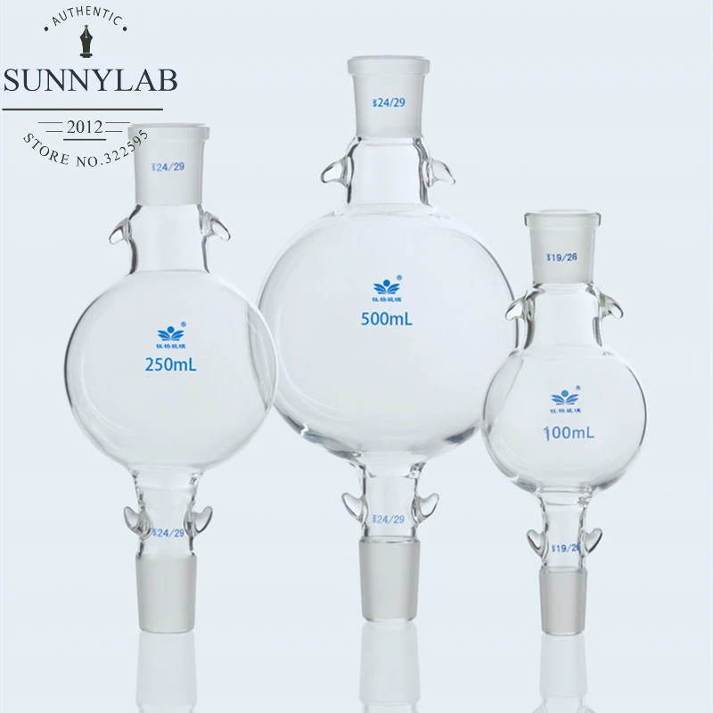 

1pcs 50ml to 2000ml Lab Glass Chromatography Solvent Reservoir Cushion Ball Standard Joint chromatography column storage ball