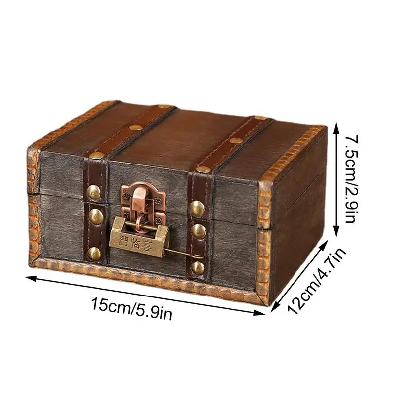 New in Jewelry Organizer Box Antique Imitation Copper Latch