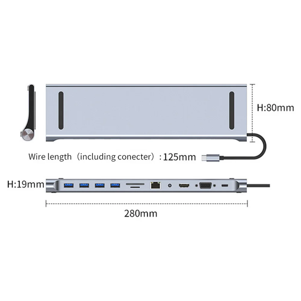 4/5/6/8/11 in 1 Type C Dock USB Hub 3.0 Splitter Multiport Adapter 4K HDMI-compatible RJ45 SD/TF VGA PD for MacBook iPad Laptop