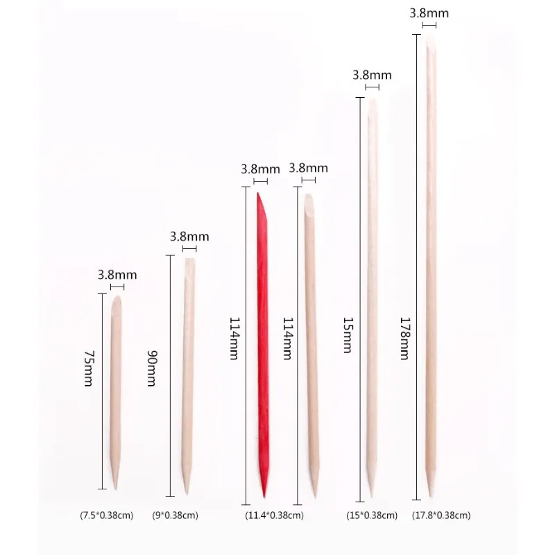 Orange Wood Sticks for Nails BULK Double Sided Cuticle Pusher Remover Nail Art Manicure Pedicure Tool for Manicure 2