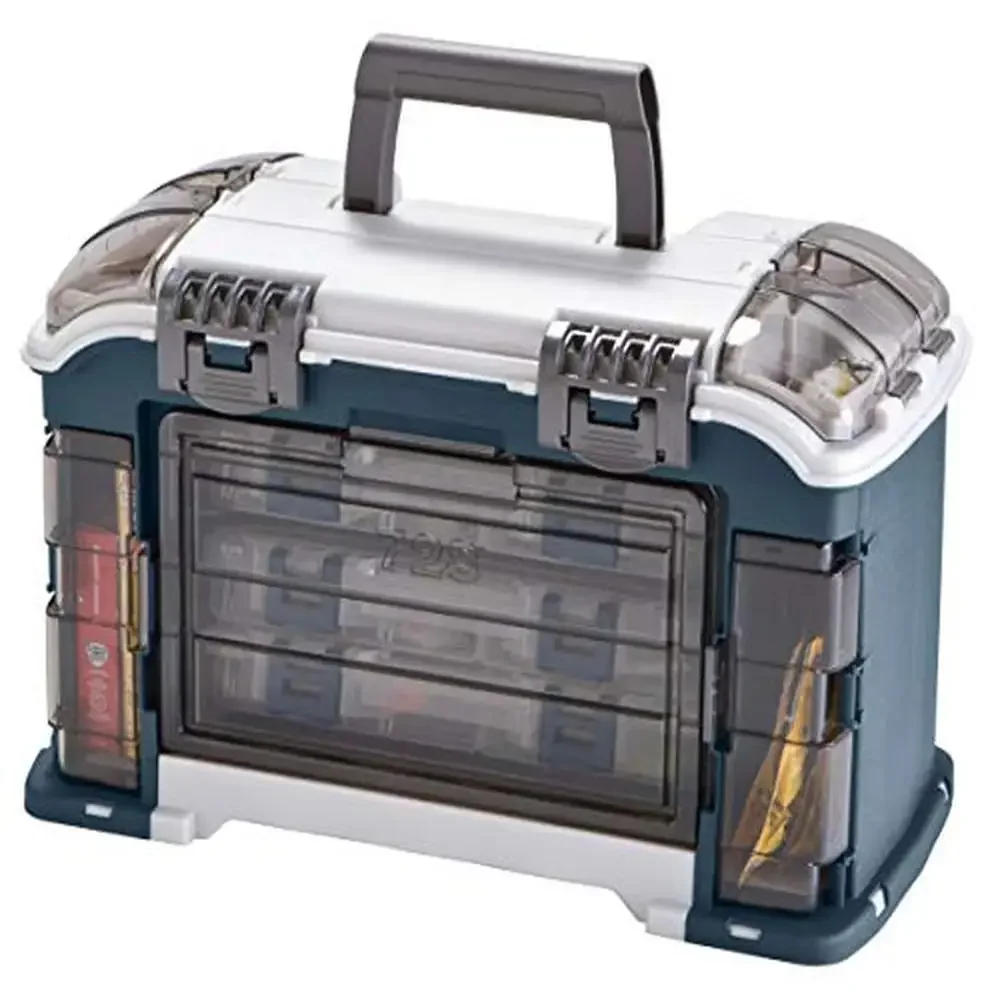 Angled Fishing Tackle Storage System with 3 Stowaway Boxes 3