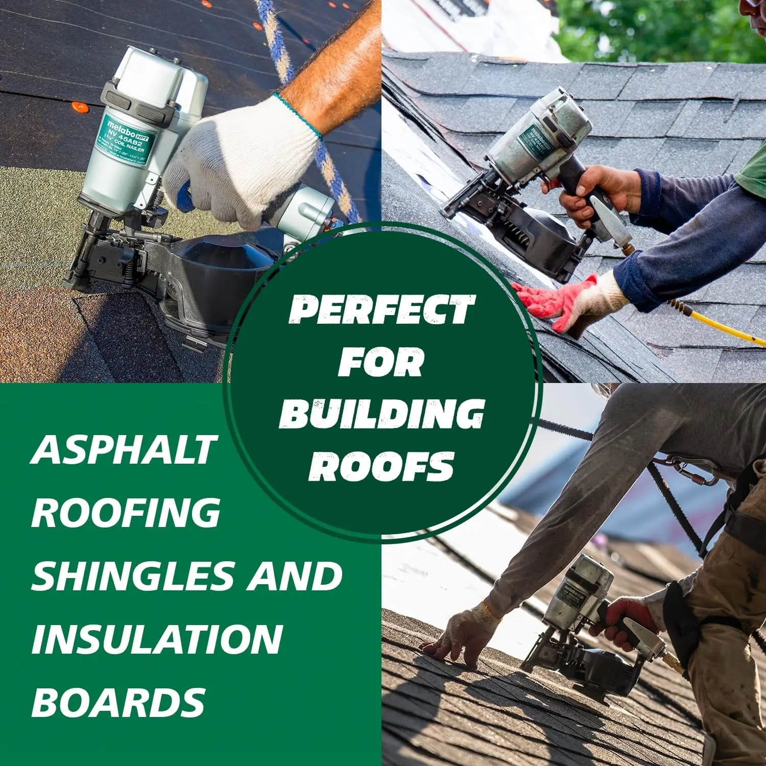 Metabo HPT Roofing Nailer, Pro-preferred Pneumatic Power Nailers in Roofing tools, Pneumatic Nailer for Asphalt