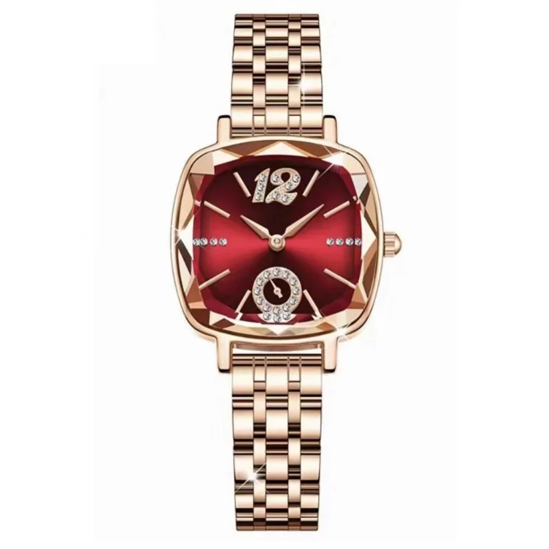 Square women's watch with diamond inlaid quartz watch 5