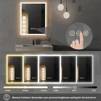 LUVODI LED Light Bathroom Mirror Wall Mounted Backlit Touch Mirror Dimmable Defog Vanity Makeup Mirror - Image 3