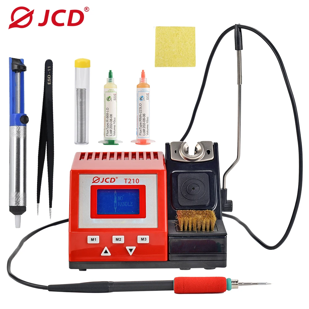 85W LCD Display Soldering Station Adjustable Temperature Iron 1.5s Quick Heating Micro Electronic Repair Welding Tools JCD T210 t210a soldering station oled digital adjustment auto sleep 1s 1 5s quick heating jbc 210 micro electronic repair welding tools