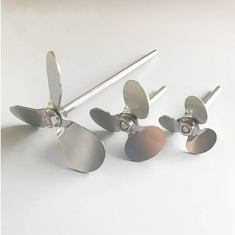 Lab Stainless Steel Three-leaf Paddle Stirrer Three Blade stirring Dispersing Rod with Nut Blade and Rod Choose Separetly 1pcs