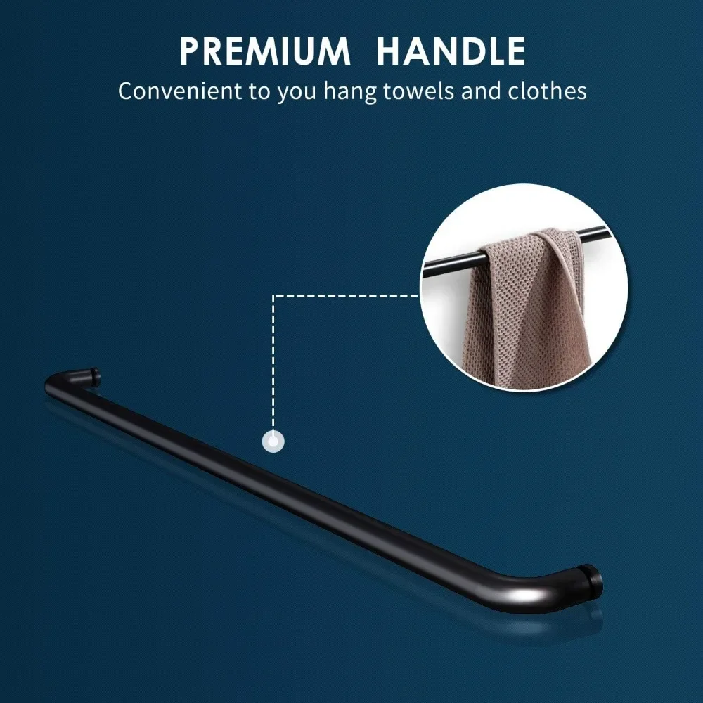 58.5 in.- 60 in. W X 72 in. H Shower Doors, 1/4 in. Clear Glass, Black Hardware, Double Sliding Glass Shower Doors 2