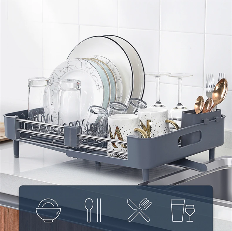 VEVOR Dish Drying Rack Expandable (11.6 in.-18.5 in.) Stainless