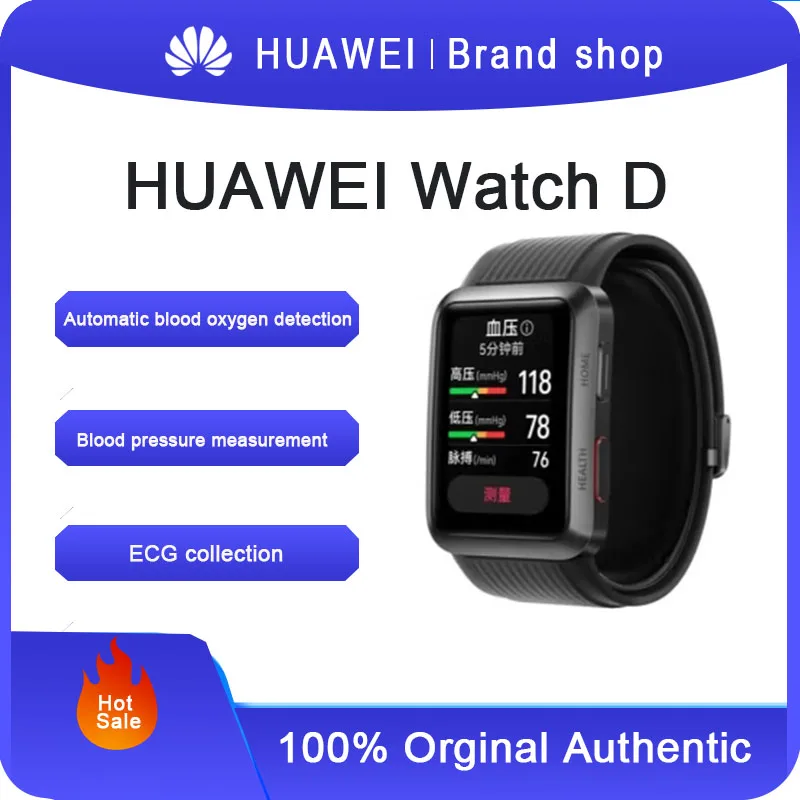 화웨이 워치 D 손목 ECG 혈압 녹음기, 지능형 혈압 측정, 건강 모니터, 스포츠 팔찌,