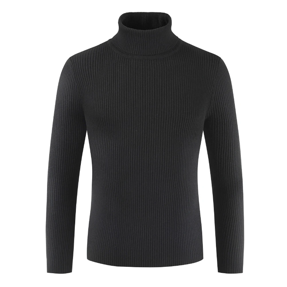 

Classic Men's Turtleneck Sweater Warm Knitted Pullover Solid Color M 3XL Sizes Black/White/Red/Apricot/Navy