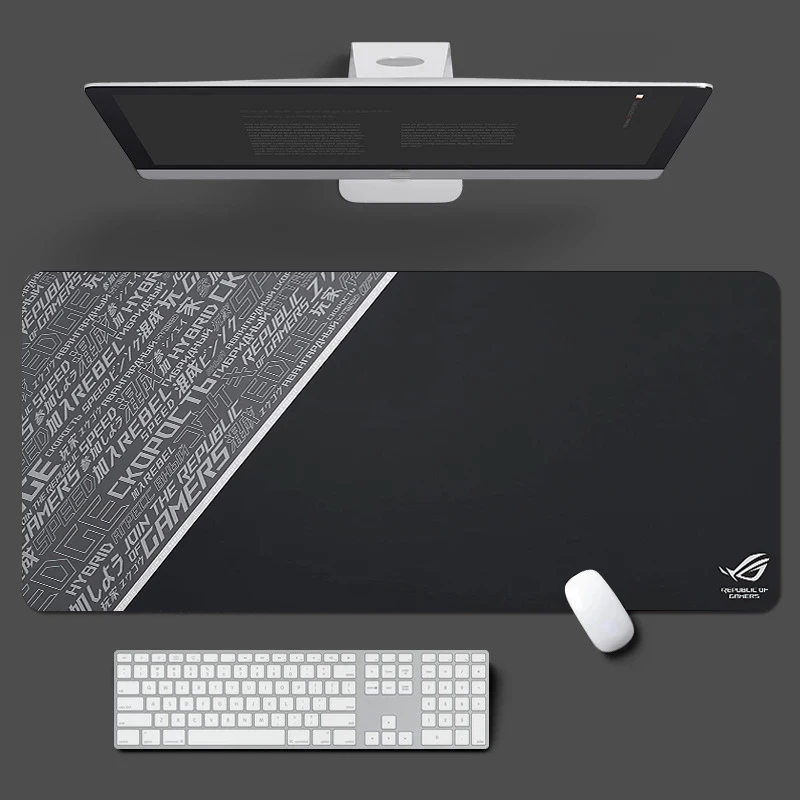 Black Rubber Large Gaming Mouse Pad with Lock Edge for Computer Keyboard