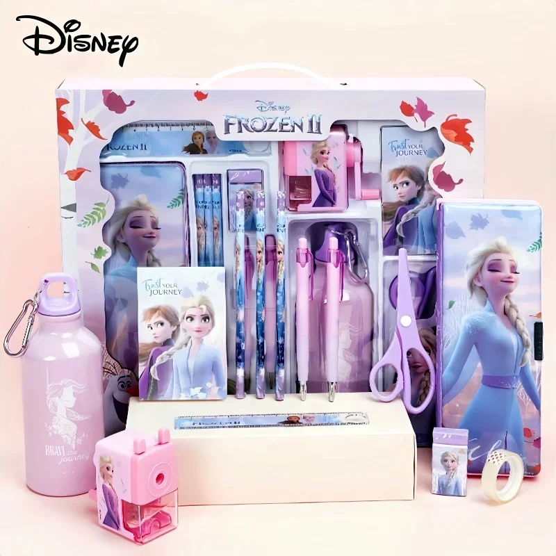 Disney Cartoon Stationery Set Mickey Minnie Pencil Plastic Pencil Box Bottiglia D'Acqua Ragazzi Ragazze Studente Premio Regali Di Compleanno