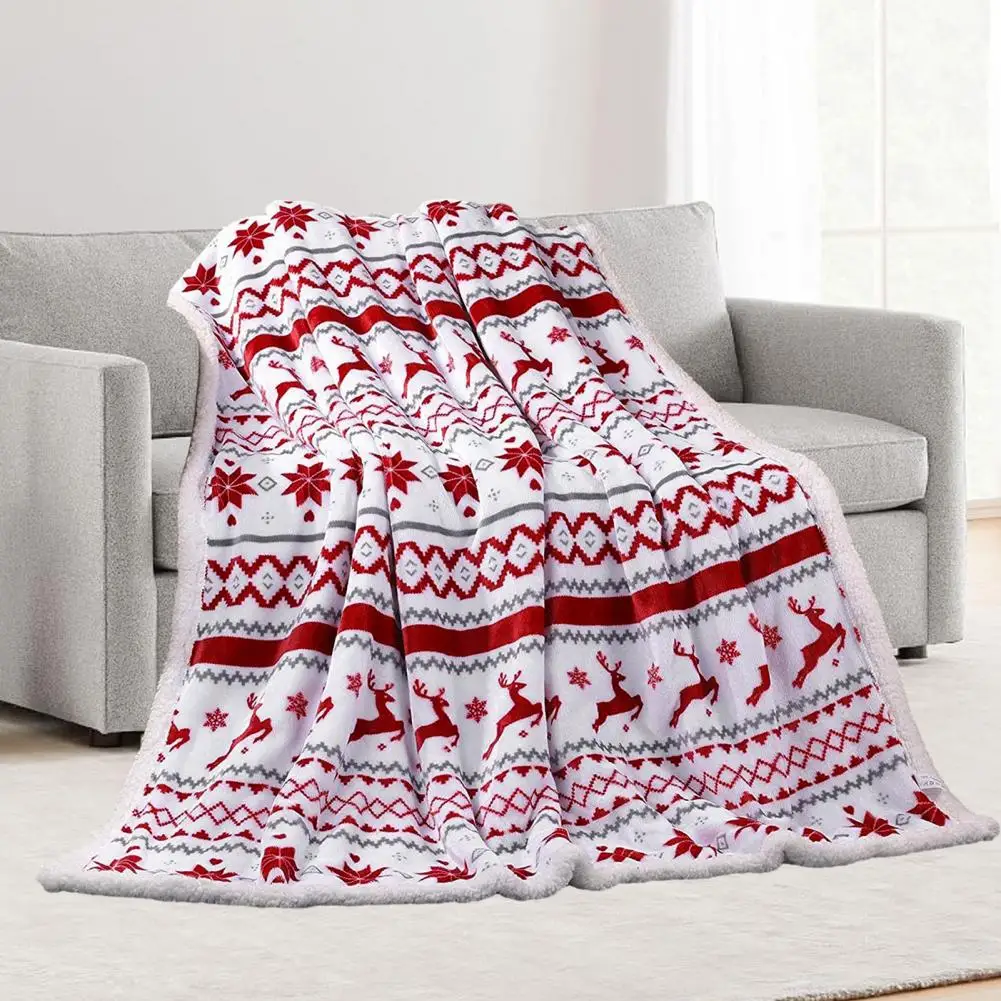 

Сезонное плед-одеяло, мягкие уютные рождественские одеяла, одеяло с рисунком Санта-Клауса, лося, Диванный плед для дивана, украшение для кровати для взрослых