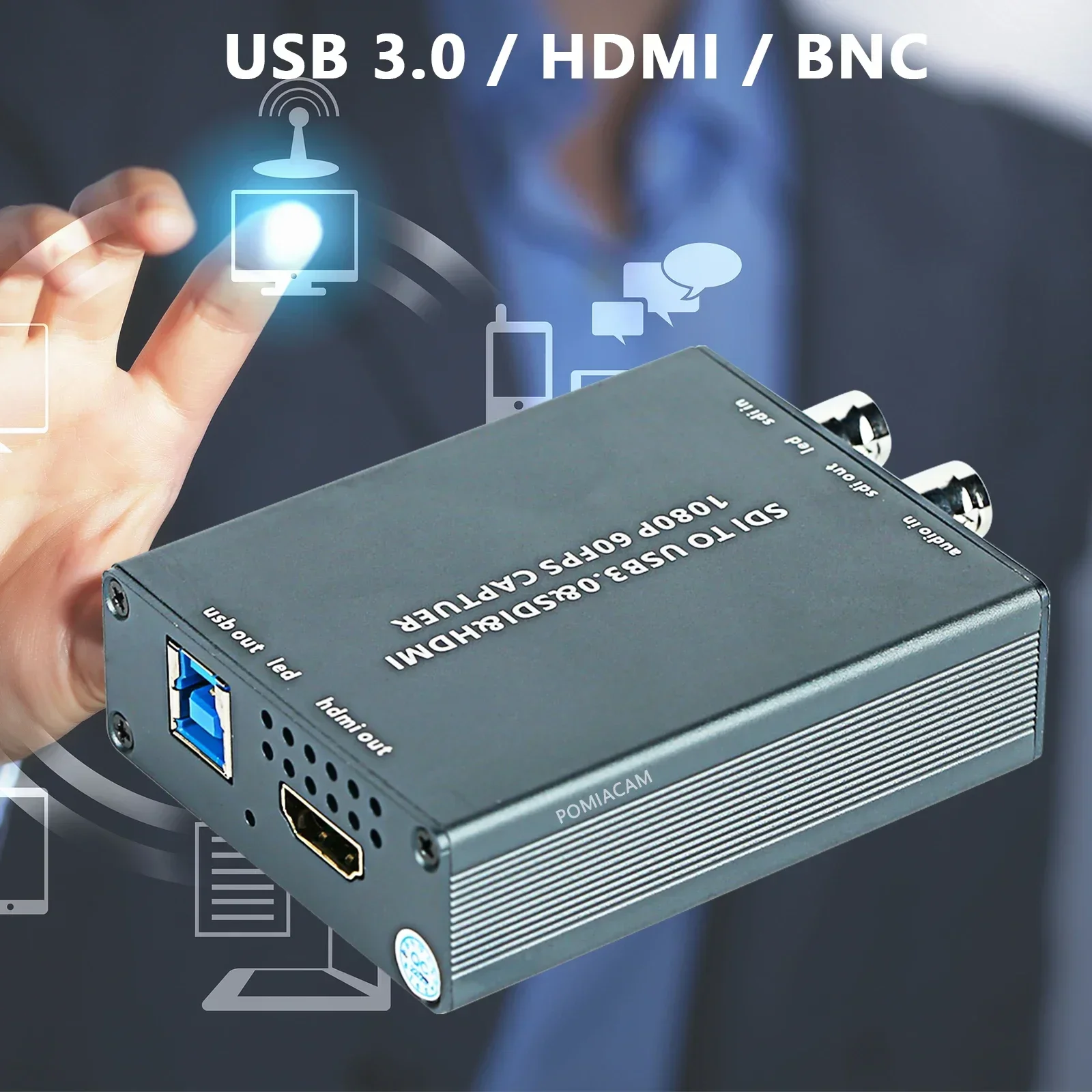 SDI to USB Capture Card HDMI Audio Video HDMI and SDI Loopout with HD USB3.0 1080P Output SDI Input Recorder Live Streaming