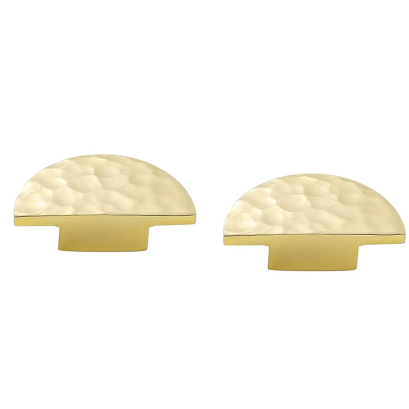 

Solid Brass Cabinet Knobs, Semicircle Drawer Knobs, Hammered Dresser Drawer Pulls Handles Furniture Hardware