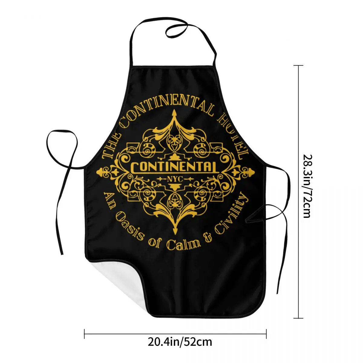 The Continental Hotel Polyester Apron John Wick 52*72cm Kitchen Baking Bib Tablier Hotel Pinafore for Chef Barista