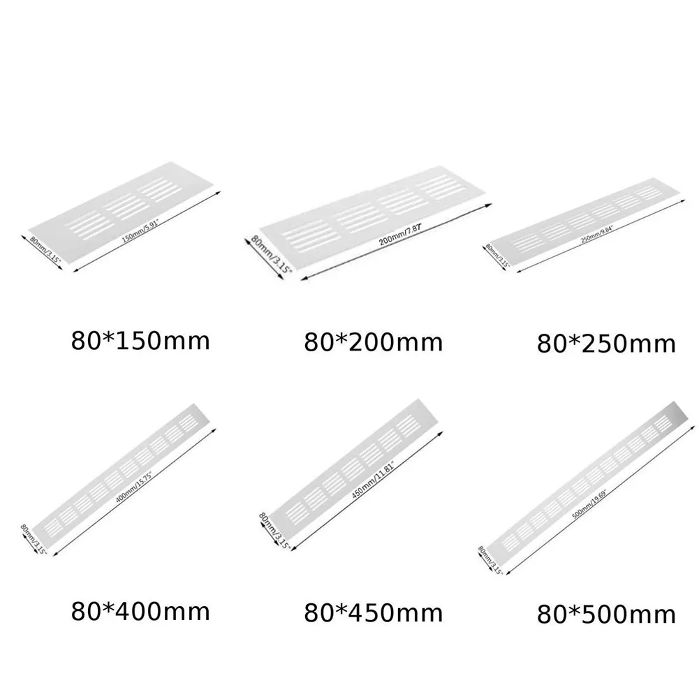 

1pc Ventilation Grille Alloy Rectangular Air Vent Grille Ventilation Cover For Cabinets Wardrobes Home Improvement Accessories