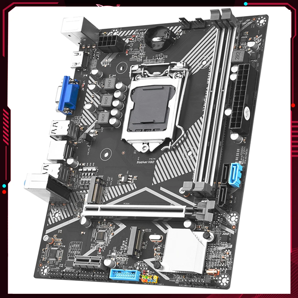 

H81M VH Desktop Motherboard LGA 1150 USB3.0/2.0 2*DDR3 SATA 3.0/2.0 Gigabit Network Card 2xM.2 VGA HD RJ45 PCIE3.0 X16 Mainboard