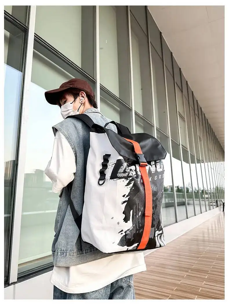 Koreanischer Stil, trendiger Outdoor-Reise-Casual-Sport-Doppelrucksack für Männer mit High-End-Gefühl – Detail 33