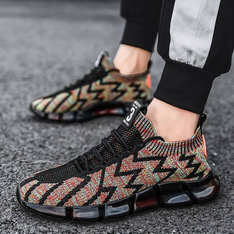 

Fujeak Non-slip Socks Shoes Big Size Breathable Mesh Shoes Lightweight Trendy Mens Running Shoes Fashion Outdoor Casual Sneakers