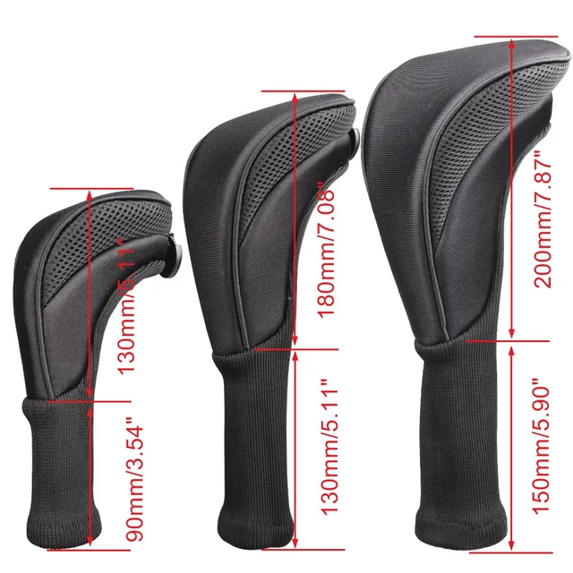 3Pcs Long-Neck Golf Head Covers 4