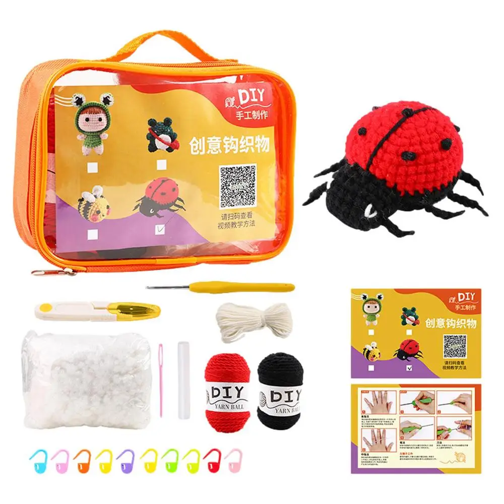 Wobbles Crochet Kit Beginner Crochet Kit With Easy Peasy Yarn Knitting Kit  Woobles Crochet Kit DIY With Easy Peasy Yarn Animal - AliExpress