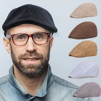 New Men Berets Spring Autumn Winter British Style Newsboy Beret Hat Retro England Hats Male Hats Peaked Painter Caps for Dad 6