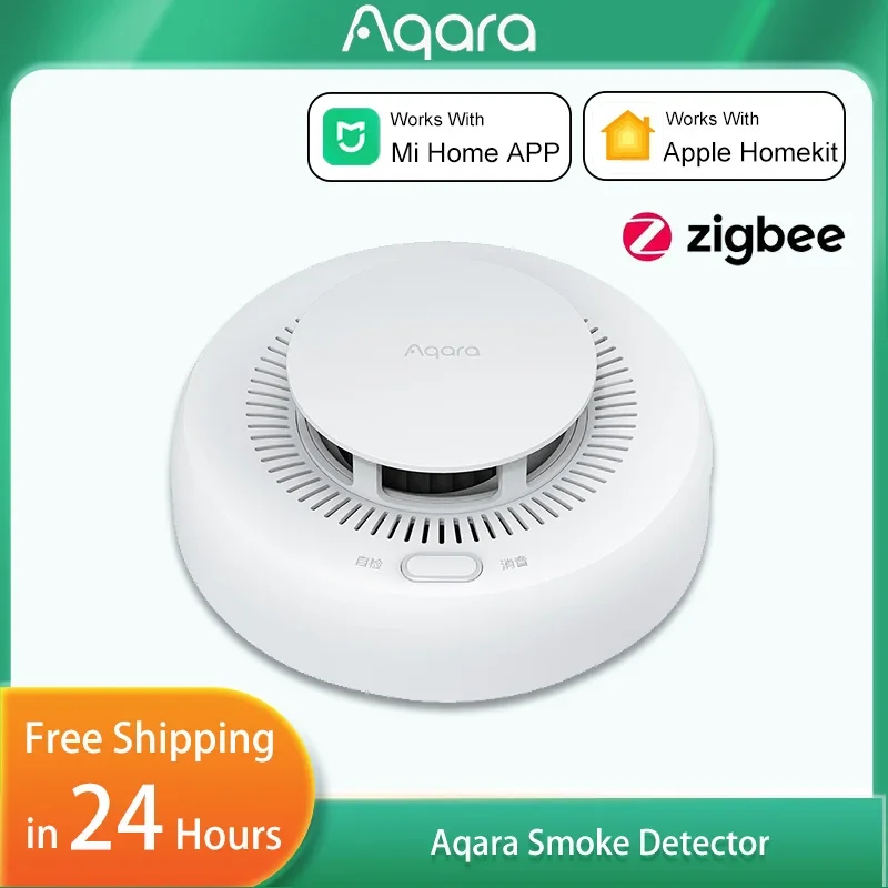 Aqara Smoke Alarm Smart Zigbee 3.0 Smoke Detector Fire Protection Home Security Alarm Sound Light with Homekit Mi Home smoke alarm