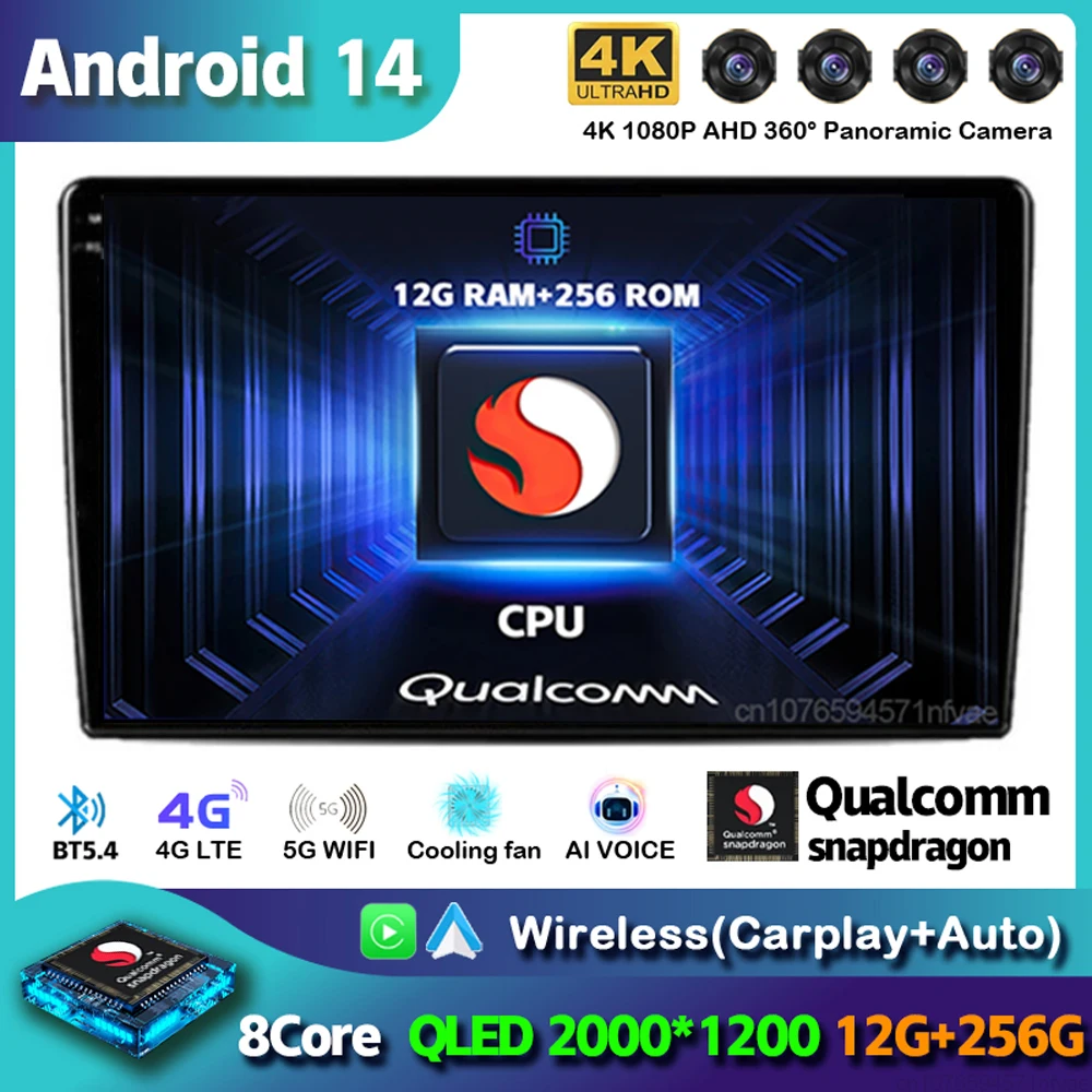 

Автомагнитола Carplay, Android 14, Wi-Fi + 4G, для Nissan Navara D40 2004-2010, мультимедийный видеоплеер, навигация, GPS, стерео, 2din