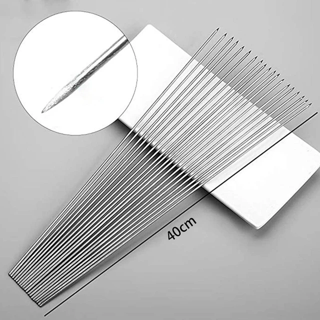 2Db 15,7 Hüvelykes Grillező Fanka 50 Db Rozsdamentes Acél Bbq Nyársi Tűbotok Tárolócsővel - Image 6